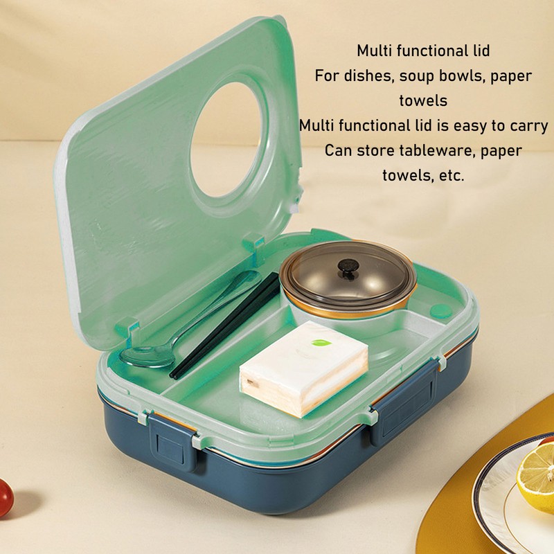 Bento Box 4 Compartments 1200ml 304 Stainless Steel Insulated with