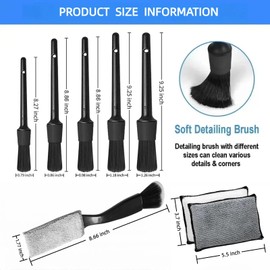 HANGZIGD 10Pcs Car Detailing Brush Set, Car Detailing Kit,Car Dashboard Cleaning Soft Brush, Suitable for Cleaning Internal Brush Panels, Vents, Leather, and Computers.