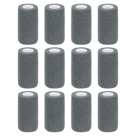 MECCANIXITY 12 Pack Elastic Cohesive Bandage Wrap 4 Inch x 5 Yards Breathable Self Adhesive Athletic Tape Roll Gray for Sports Wrist Ankle Support