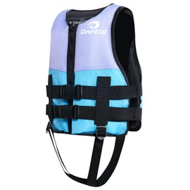 Owntop Kids and Adult Swim Jackets 50 to 126 lbs Dual Buckles, Zipper and Crotch Strap Ski Vest Lightweight PFD Perfect for Kayaking, Fishing, Paddle Board(Blue,Purple)