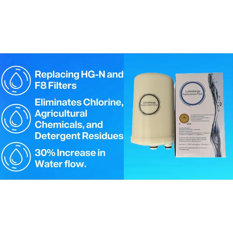 Loiesitarge High Grade Water Filter Replacement,Removal of Chlorine for the