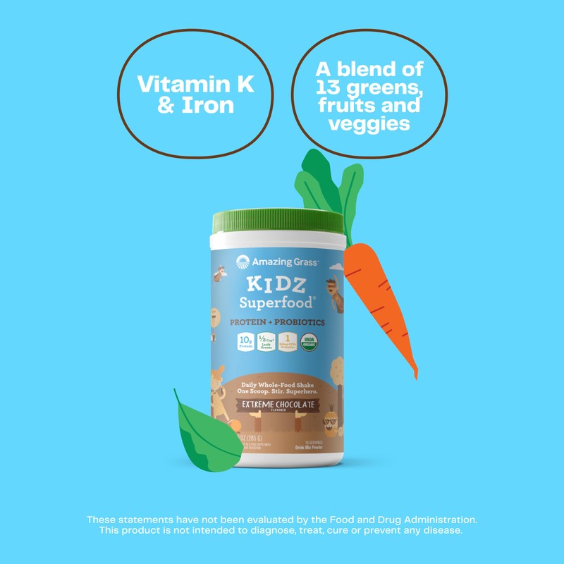 Amazing Grass Amazing Grass Kidz Superfood: Vegan Protein & Probiotics
