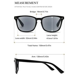 VEVESMUNDO Lesebrille mit Sonnenschutz Get√∂nt Lesehilfe Sehhilfe Sonnenbrille Sonnenlesebrille mit sehst√§rke Damen Herren (+3.75, 1 St√ºck Hell Schwarz Sonnenlesebrille)