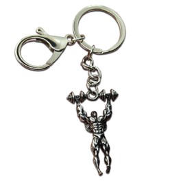 Seraphis Bodybuilder Keyring Exercise Pose with Dumbells Gift Bodybuilders Gym