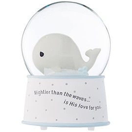 Precious Moments Mightier Than the Waves Brahms' Lullaby Whale Musical Resin/Glass Snow Globe, One Size, Multicolor