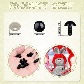 L-LWEIK 320Pcs Safety Eyes for Crocheting 8mm Amigurumi Craft Doll Eyes for Crochet Animals with Washers, Small Stuffed Animal Eyes for Plush Dolls Bear Doll Making Supplies