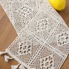 MOREBEST Natural Beige Macrame Table Runner Cotton Crochet Lace Boho