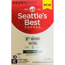 Seattle's Best Coffee 6th Avenue Bistro Bold & Roasty Level 4 Dark Roast -10 K-Cup Pods