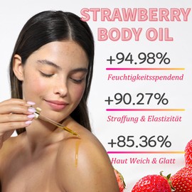 Strawberry Body Oil - Massage Oil - Body Oil Firming & Moisturising - Anti Ageing Massage Oil with Lavender Oil, Jasmine Oil - Strawberry Shortcake Essential Oils for Women - For All Skin Types
