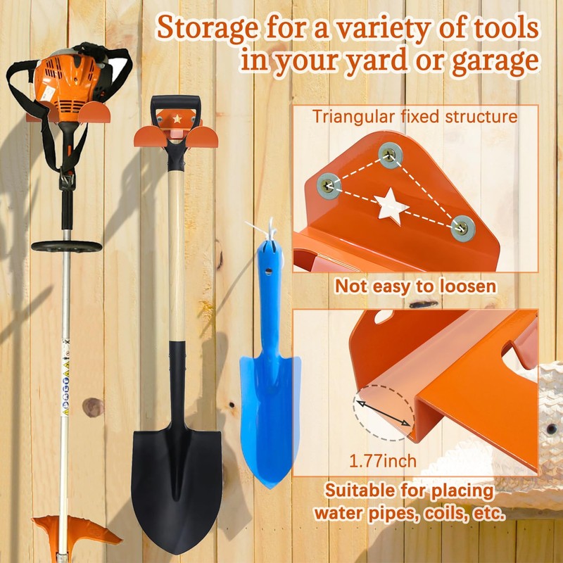 Taeoox Garage Organizer Weedeater Hanger, Garage Storage Trimmer Rack Shed