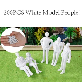 BQLZR Plastic Miniature Scenes Model Figures 7.6x4mm 1:100 19x6mm 1:200 Pack of 200