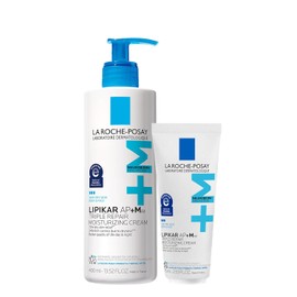 La Roche-Posay Lipikar Triple Repair Moisturizing Cream Full Size 400 ML and Travel Size Mini 75 ML