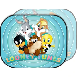 Worner Bros Pair of Side Sunshades Car, Looney Tunes Baby Girls, 44 x 35 cm, Bugs Bunny, Duffy Duck, Lola Bunny, Titti, Silvestro, Taz, Blue, UV Protection, Passenger Car