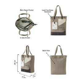 Mona B. Recycled Upcycled Tahoe Tote and Atlas Crossbody Canvas with Vegan Leather Trim (Tahoe-Tote)