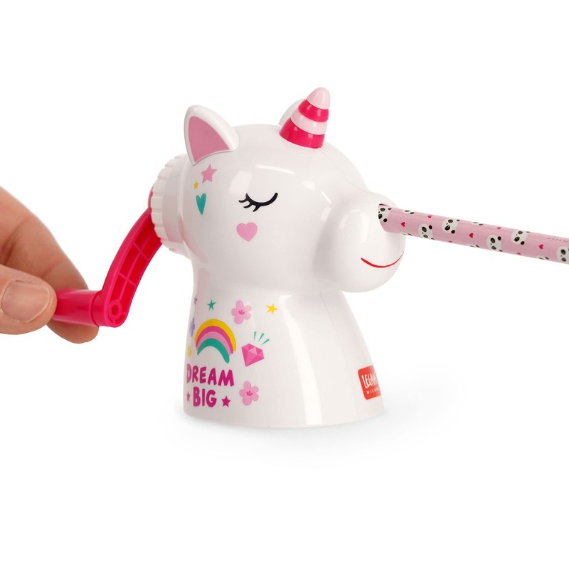 Legami - Hand cranked Pencil Sharpener, with Container, Manual Sharpener,