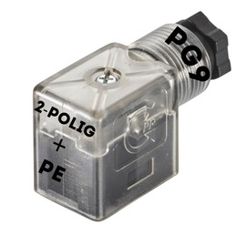 Kalitec Pack of 3 Valve Connectors Type B Transparent 3-Pin 24 V with Wiring I PG9 I LED + Varistor I Contact Surface 28 x 21.5 mm² I Contact Separation 11 mm I IP 65 I Valve Connector 2-Pin + PE