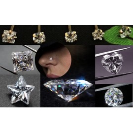 Carperton Nose Rings Studs L Nose Rings Screw Nose Rings Nose Bone Studs for Women 18g 20g 22g 14K Gold Plated, Stainless Steel, cubic zirconia