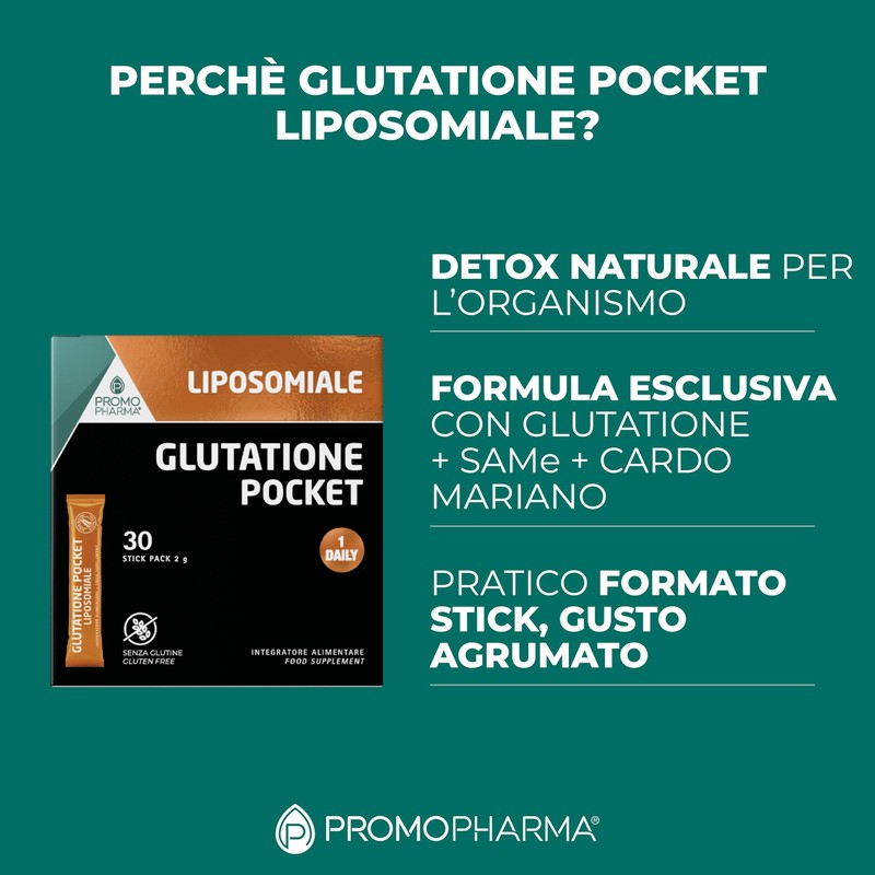 Glutatione Pocket - Integratore Antiossidante Liposomiale – Azione Detox e