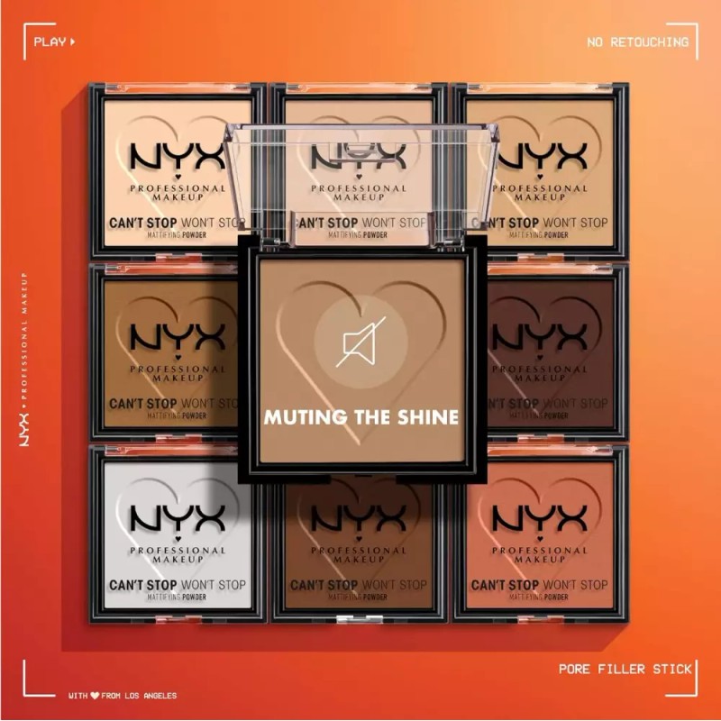 NYX 프로페셔널 메이크업 캔트 스톱 프레스드 파우더 매트화 - 라이트