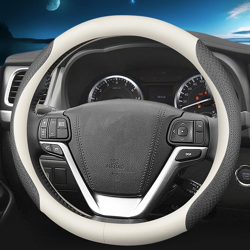 HAOTULE Nappa Leather Slim Stylish Steering Wheel Cover,for Toyota Steering