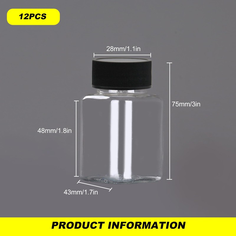 TakFree Small Plastic Juice Bottles with Lids, 12 Pcs 100ml