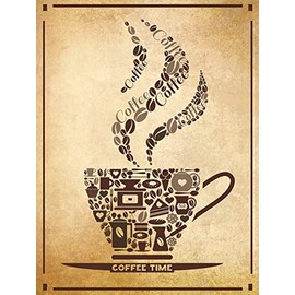 Shawprint Coffee Time RETRO METAL TIN WALL PLAQUE SIGN NOVELTY GIFT Home Decor Kitchen Bar (150MM X 200MM (6" X 8") (8" x 6")