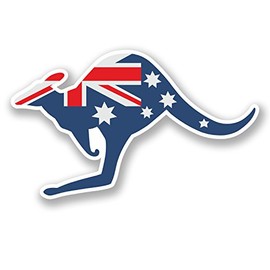 2 x 10cm Australia Kangaroo Vinyl Decal Sticker Travel Luggage Flag Laptop #5812 (10cm Wide x 6cm Tall)