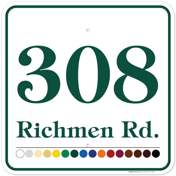 House Address Sign, House Number Plaque, 18x18 Inch, .063 Aluminum,