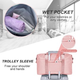 Sports Travel Duffle Bag,Weekender Bag Overnight Bag for Women,Waterproof Sport Gym Bag,Hospital Bag with Shoulder Strap