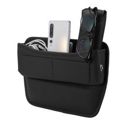 Motoforti Universal Car Seat Gap Filler Organizer with Card Slots Front Seat Gap Filler Car Seat Gap Organizer Car Storage Accessories, Leather, Black