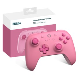 RunSnail 8Bitdo Ultimate 2C Bluetooth Controller (Hall Effect Joystick Update) for Switch, with Remappable L4/R4 Bumpers, 6-axis Motion Control, Rumble Vibration and Turbo Function (Pink)