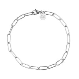 Good.Designs Women's Link Bracelet, Delicate Link Bracelet with Hook Clasp, Silver Plated, Silver