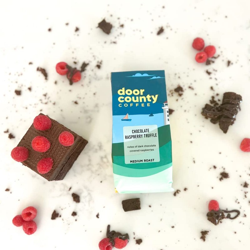 Door County Coffee Chocolate Raspberry Truffle Flavored Whole Bean |