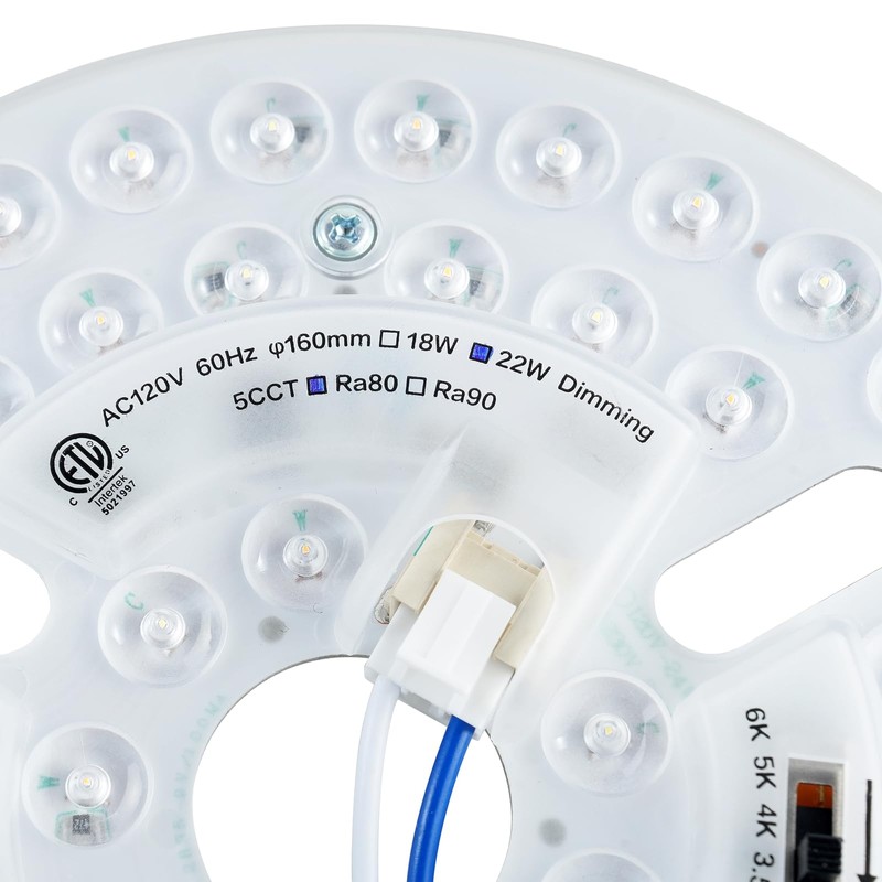 HAOLEDI 6.3" LED Ceiling Fan Light Retrofit Kit, 22W, 2800LM,