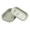 UVIVIU Plastic Soap Dish, Container, Keeps Soap Dry,Easy Cleaning,Drain,Light Green