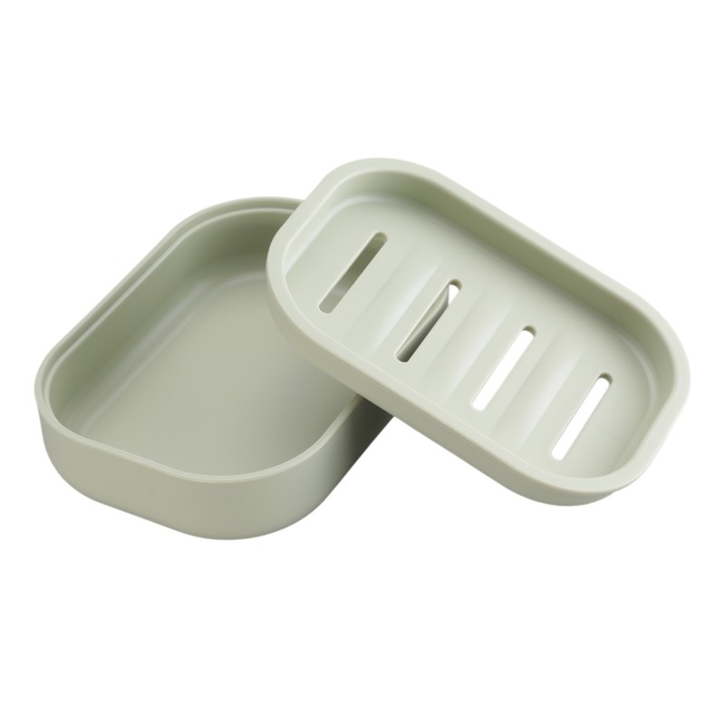 UVIVIU Plastic Soap Dish, Container, Keeps Soap Dry,Easy Cleaning,Drain,Light Green