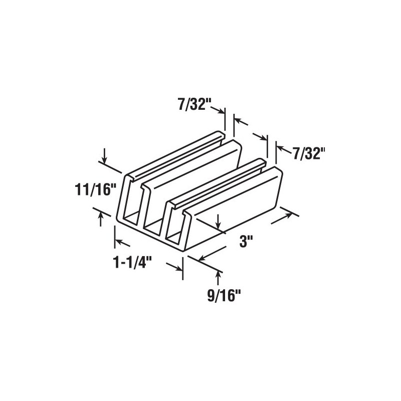 Prime-Line M 6089 Nylon Shower Door Bottom Guide (2 Pack)