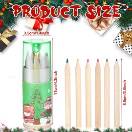 Fumete 32 Pack Christmas Mini Colored Pencils Bulk Coloring Pencil with Sharpener in Tube Drawing Colored Pencils for Kids Sketching Pencils School Supplies for Kids Adults Artists Christmas Gifts