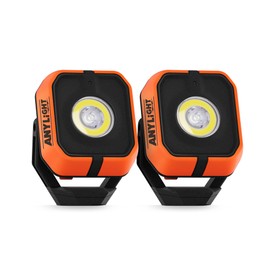 ANYLiGHT Led Work Light with 4 Modes,1200LM Portable COB Magnetic Light,3350mAh Recharge Spotlight and Floodlight,150° Rotate IP65 Waterproof for Car Repair and Camping (2 Packs Without Hook)