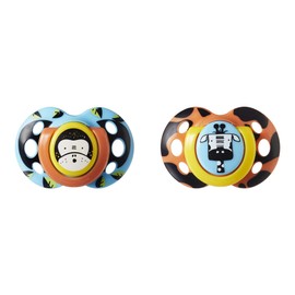 Tommee Tippee Closer To Nature - Chupete De Bebé Estilo Divertido, Baby Pacifiers Unisex, Multicolor, 18-36 Meses Paquete De 2