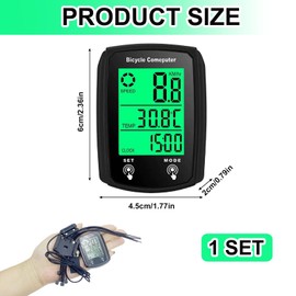 Bike Computer, 19 Functions IP54 Waterproof GPS Speedometer Odometer, Wired Cycling Computer Touch Screen with Backlit Touch Screen, Universal Cycle Computer for Bikes Compatible with All Bike Models