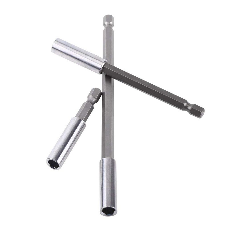 3pcs Electrical Drill Screwdriver Extension Bar Magnetic Bit Holder 1/4"