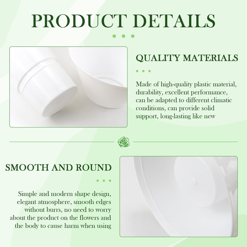 8 Pcs Plastic Flower Buckets with Detachable Base - 11.8