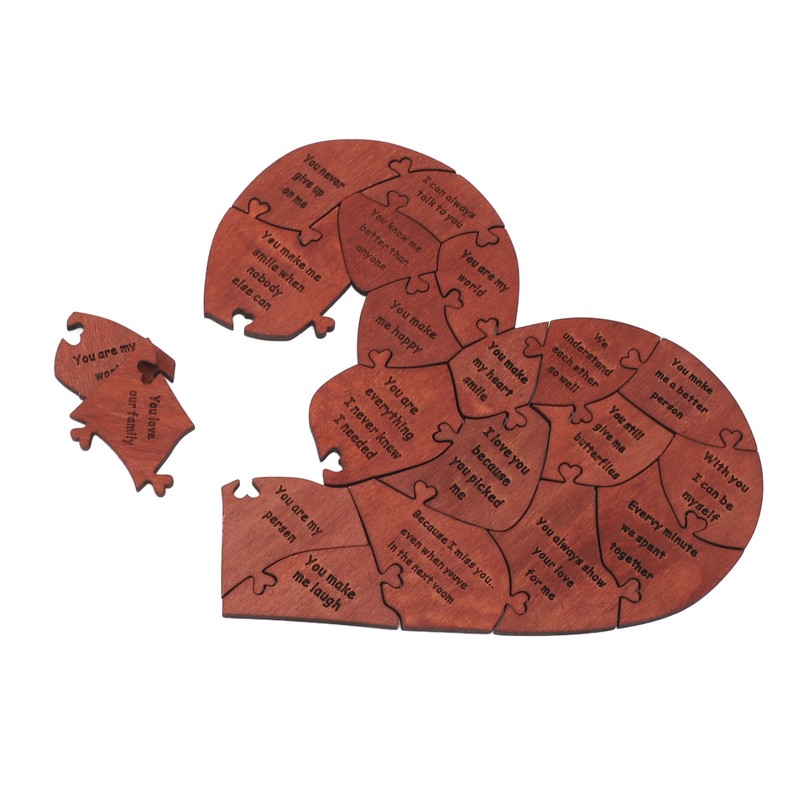 Wooden Heart Puzzle Valentines Day Heart Shape Puzzles Romantic Love