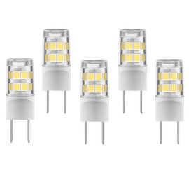 5-Pack G8 LED Bulb 3W GY8.6 Bi-Pin Base T4 JCD Bulb Replacement for GE Microwave,Puck Light, Kitchen,Oven Light,Under Cabinet Light 300LM AC110V-130V 30W Halogen Equivalent Daylight White 6000K