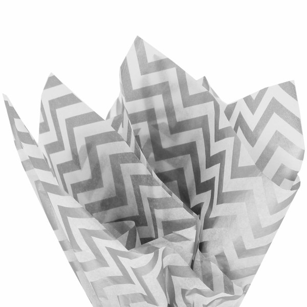 PMLAND Premium Gift Wrapping Tissue Paper - White Metallic Silver
