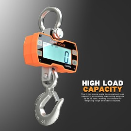 2000kg/4000lbs Industrial Crane Scale, Aluminum Alloy Hanging Scale w/Remote Control, Rechargeable Industrial Crane Scale w/Large LED Display