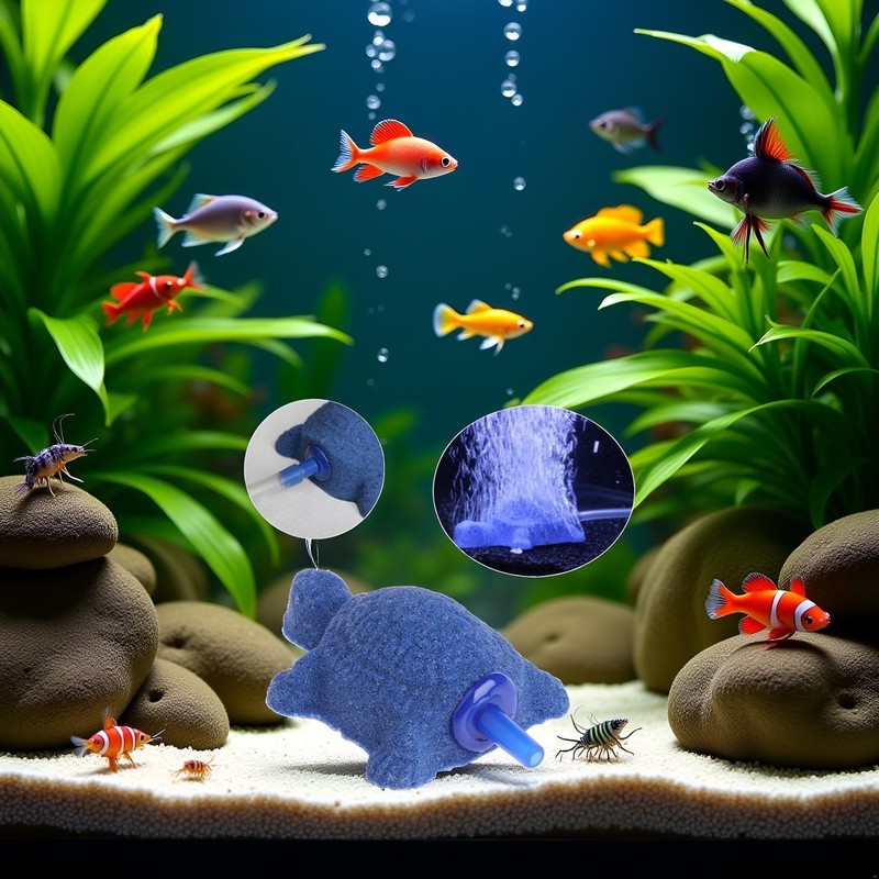 Blue Turtle Aquarium Bubble Air Stone Diffuser Fish Tank Aerator