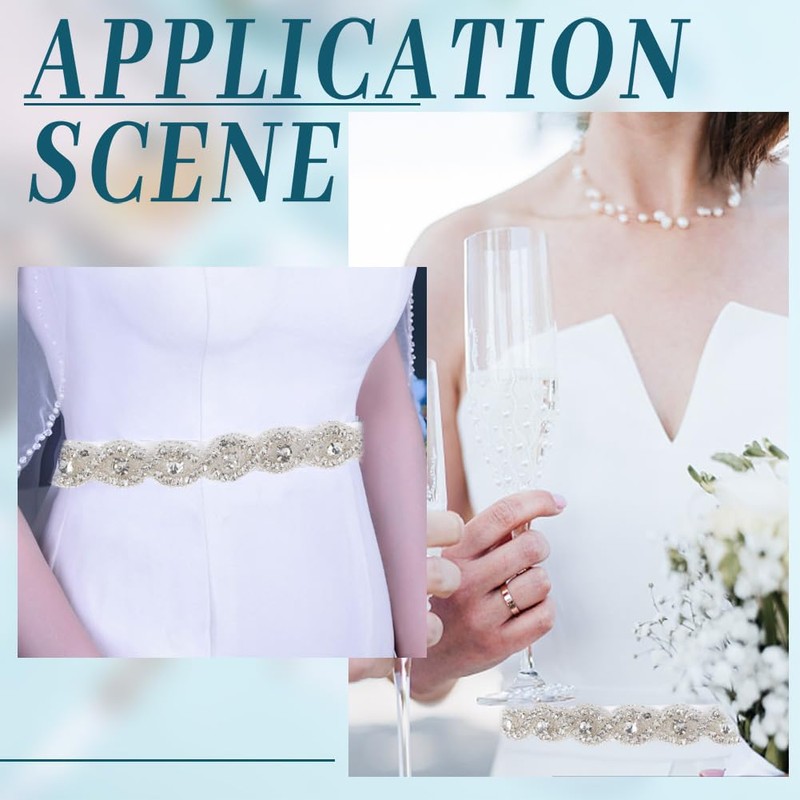 HOBBIESAY 1 Pc Bridal Rhinestone Wedding Belt Handmade Crystal Sash