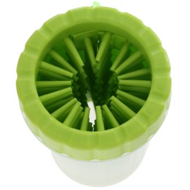 Kerbl Pet Pfotenreiniger, Für Hunde und Katzen, Einfache Reinigung, Ideal für Unterwegs, Kunststoffbehälter mit Befestigungsschlaufe, Grün, 14,5 cm